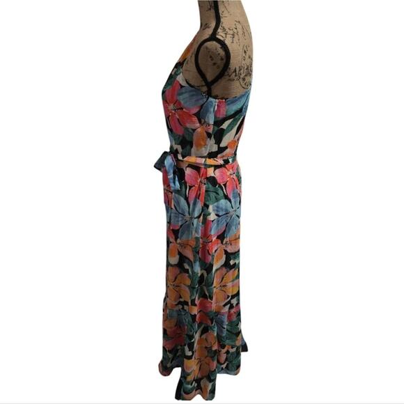Maggy‎ London Floral Tropical Belted One-Shoulder Maxi Dress Size 6 New - Picture 6 of 13